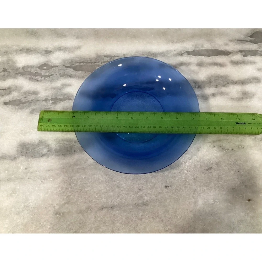 RESISTENTE BRAZIL Cobalt Blue Glass Pasta Bowls 8.75